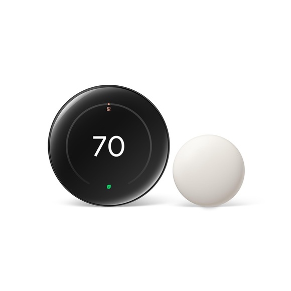 Google Nest Thermostat (4th gen) + Nest Temperature Sensor (2nd gen) -  Obsidian - Picture 1 of 6